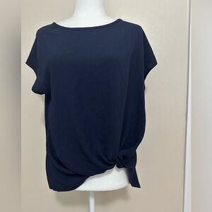 GILLI Front Knot Navy Blue Top NWT
